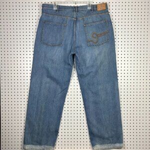 Sean John Hip Hop Wide Denim Jeans 40x34 Y2K Light Wash Streetwear Skate Baggy
